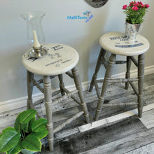 Load image into Gallery viewer, Grey and White Farmhouse Wooden Bar Stool Set - Furniture MaRiTama HOME