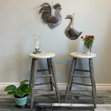 Load image into Gallery viewer, Grey and White Farmhouse Wooden Bar Stool Set - Furniture MaRiTama HOME