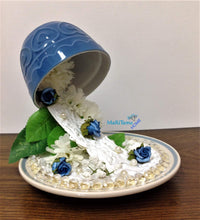 Load image into Gallery viewer, Handmade Blue Rose Milky Way Falling Teacup - Home Decor MaRiTama HOME