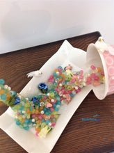 Load image into Gallery viewer, Handmade Pink and Blue Falling Beads Teacups - Home Decor MaRiTama HOME