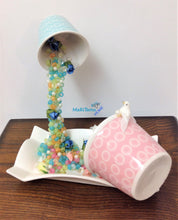 Load image into Gallery viewer, Handmade Pink and Blue Falling Beads Teacups - Home Decor MaRiTama HOME