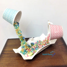Load image into Gallery viewer, Handmade Pink and Blue Falling Beads Teacups - Home Decor MaRiTama HOME