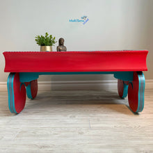 Load image into Gallery viewer, Indian Art Coral and Turquoise Coffee Table - Coffee Tables MaRiTama HOME
