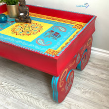 Load image into Gallery viewer, Indian Art Coral and Turquoise Coffee Table - Coffee Tables MaRiTama HOME