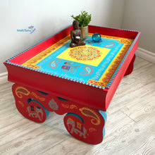 Load image into Gallery viewer, Indian Art Coral and Turquoise Coffee Table - Coffee Tables MaRiTama HOME