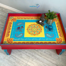 Load image into Gallery viewer, Indian Art Coral and Turquoise Coffee Table - Coffee Tables MaRiTama HOME