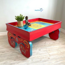 Load image into Gallery viewer, Indian Art Coral and Turquoise Coffee Table - Coffee Tables MaRiTama HOME