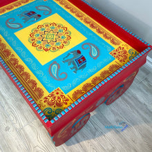 Load image into Gallery viewer, Indian Art Coral and Turquoise Coffee Table - Coffee Tables MaRiTama HOME