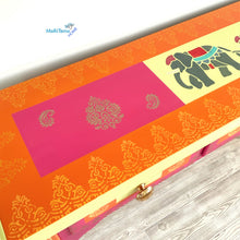 Load image into Gallery viewer, Indian Art Orange and Pink Entry Table - Furniture MaRiTama HOME