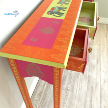 Load image into Gallery viewer, Indian Art Orange and Pink Entry Table - Furniture MaRiTama HOME