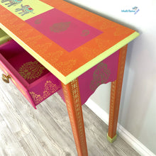 Load image into Gallery viewer, Indian Art Orange and Pink Entry Table - Furniture MaRiTama HOME