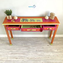 Load image into Gallery viewer, Indian Art Orange and Pink Entry Table - Furniture MaRiTama HOME