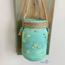 Load image into Gallery viewer, Individual Hanging Turquoise Mason Jar Wall Décor - Farmhouse Style - Vases MaRiTama HOME