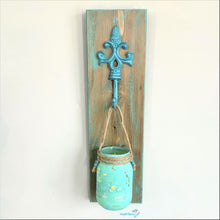 Load image into Gallery viewer, Individual Hanging Turquoise Mason Jar Wall Décor - Farmhouse Style - Vases MaRiTama HOME
