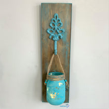 Load image into Gallery viewer, Individual Hanging Turquoise Mason Jar Wall Décor - Farmhouse Style - Vases MaRiTama HOME
