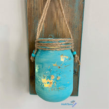 Load image into Gallery viewer, Individual Hanging Turquoise Mason Jar Wall Décor - Farmhouse Style - Vases MaRiTama HOME