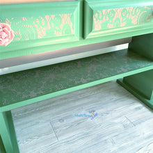 Load image into Gallery viewer, Pink Lace & Green Pinewood Desk - Desks MaRiTama HOME