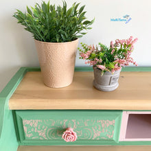 Load image into Gallery viewer, Pink Lace & Green Pinewood Desk - Desks MaRiTama HOME