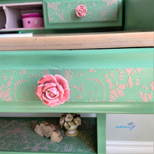 Load image into Gallery viewer, Pink Lace & Green Pinewood Desk - Desks MaRiTama HOME