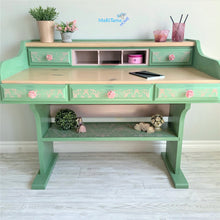 Load image into Gallery viewer, Pink Lace & Green Pinewood Desk - Desks MaRiTama HOME