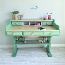 Load image into Gallery viewer, Pink Lace & Green Pinewood Desk - Desks MaRiTama HOME