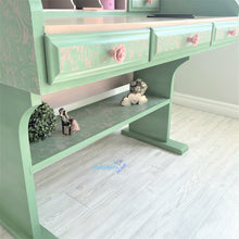 Load image into Gallery viewer, Pink Lace & Green Pinewood Desk - Desks MaRiTama HOME