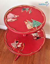 Load image into Gallery viewer, Retro 50’s Double Tier Red Accent Table - Furniture MaRiTama HOME