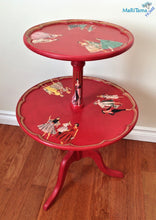 Load image into Gallery viewer, Retro 50’s Double Tier Red Accent Table - Furniture MaRiTama HOME