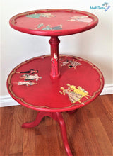 Load image into Gallery viewer, Retro 50’s Double Tier Red Accent Table - Furniture MaRiTama HOME