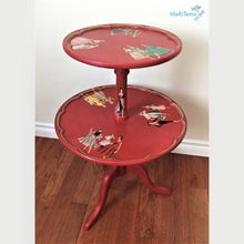 Load image into Gallery viewer, Retro 50’s Double Tier Red Accent Table - Furniture MaRiTama HOME
