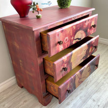 Load image into Gallery viewer, Retro Lady Brick Red Chest of Drawers / Dresser - Furniture MaRiTama HOME