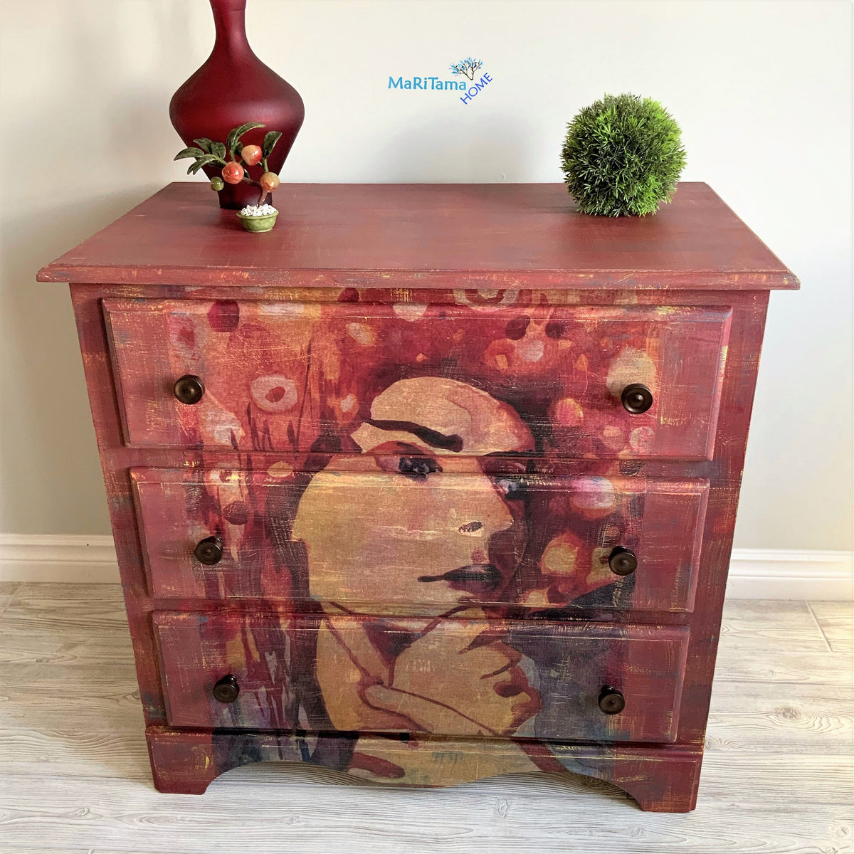 evelina's red dresser Once Upon A Consignment Shop  Evilena's Bench built by American craftspeople who sign the back of each piece Colorful Double Dresser | Shaker