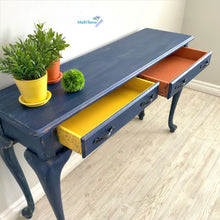 Load image into Gallery viewer, Shabby Chic Navy Blue Console - console MaRiTama HOME