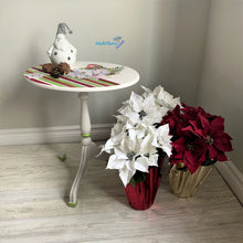 Load image into Gallery viewer, Small Foldable White Poinsettia Accent Table - Furniture MaRiTama HOME