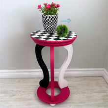 Load image into Gallery viewer, Small Pink & Black Whimsical Accent Table - Furniture MaRiTama HOME