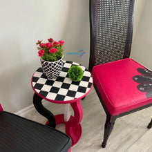 Load image into Gallery viewer, Small Pink & Black Whimsical Accent Table - Furniture MaRiTama HOME