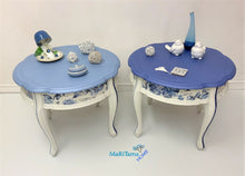 Load image into Gallery viewer, Vintage French Provincial Pearly Blue Side / End Accent Table Set - Furniture MaRiTama HOME