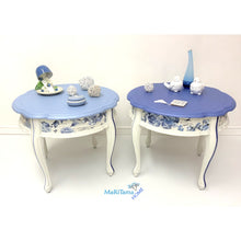 Load image into Gallery viewer, Vintage French Provincial Pearly Blue Side / End Accent Table Set - Furniture MaRiTama HOME