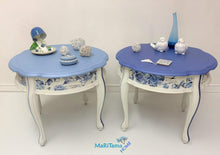 Load image into Gallery viewer, Vintage French Provincial Pearly Blue Side / End Accent Table Set - Furniture MaRiTama HOME