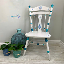 Load image into Gallery viewer, White and Blue Country Style Accent Chair - Chairs MaRiTama HOME
