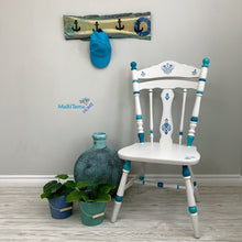 Load image into Gallery viewer, White and Blue Country Style Accent Chair - Chairs MaRiTama HOME