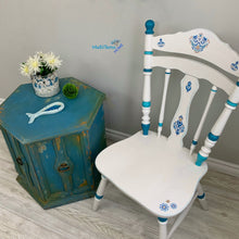 Load image into Gallery viewer, White and Blue Country Style Accent Chair - Chairs MaRiTama HOME