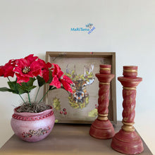 Load image into Gallery viewer, Wooden Red Candlestick Set - Home Decor MaRiTama HOME