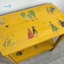 Load image into Gallery viewer, Yellow Vintage Lady Accent Table