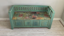 Load and play video in Gallery viewer, Shabby Chic Blue Storage Bench
