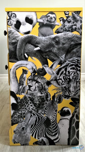 Black & White Animal Collage on Yellow Dresser - Furniture MaRiTama HOME