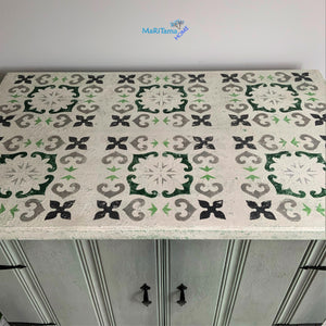 Green / White and Gray Farmhouse Cabinet - Furniture MaRiTama HOME