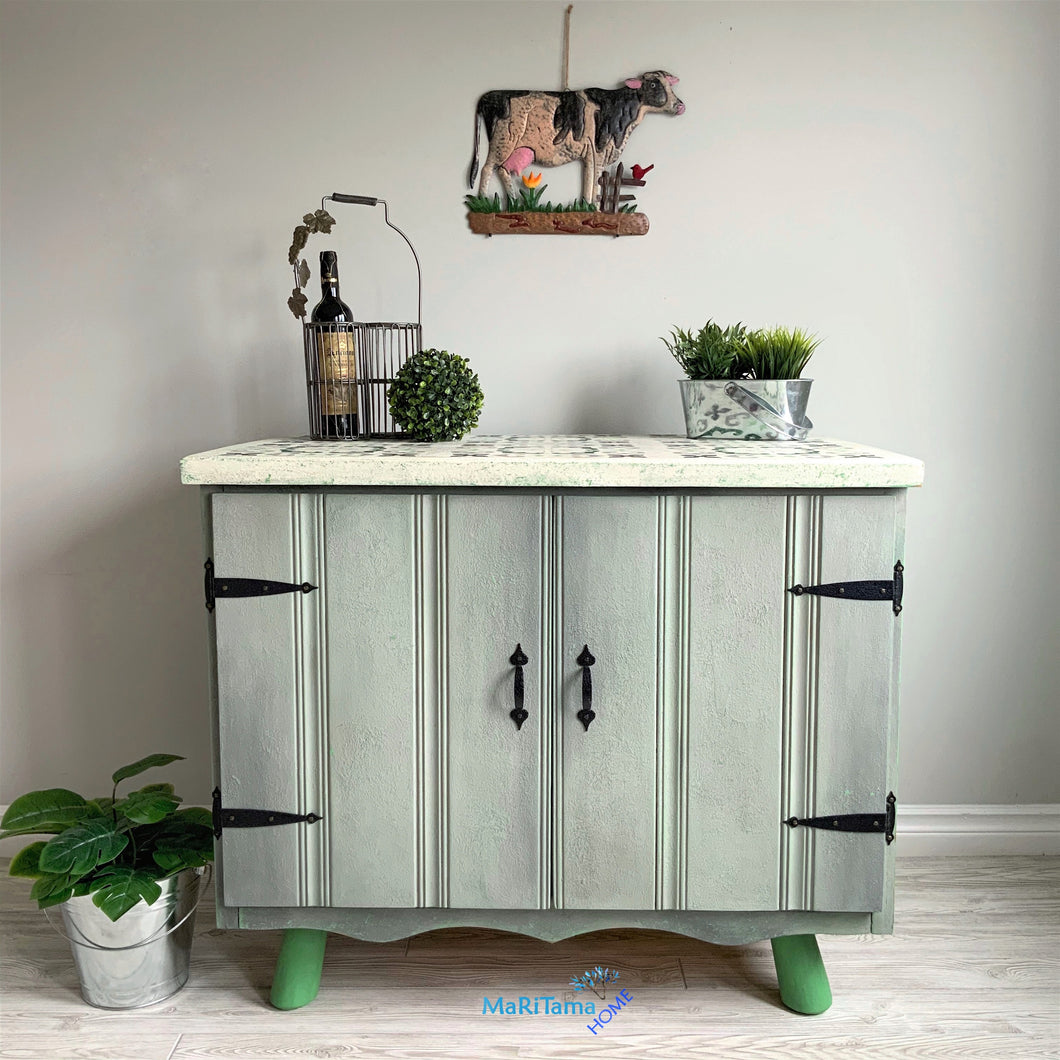 Green / White and Gray Farmhouse Cabinet - Furniture MaRiTama HOME