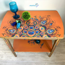 Load image into Gallery viewer, Orange Peacock Accent Table
