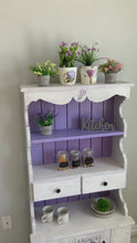 Load and play video in Gallery viewer, Antique Farmhouse Lavender Kitchen/ Dining Hutch
